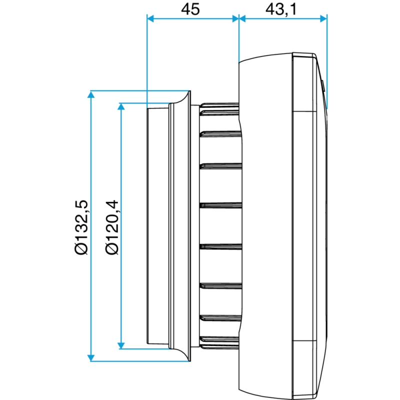 Bouche hygroréglable cuisine C62 10-50/90 m³/h D125 mm cordelette blanc - ALDES - 11015294