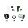 Kit de ventilation pour 1 cuisine + 2 bains + 5 branches insufflation - OPTIFLEX® + ColorLINE - ALDES
