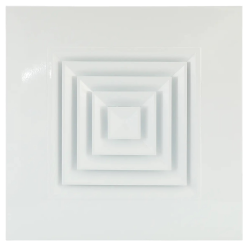 Diffuseur carré fixe 4 voies aluminium blanc plafond - AF704 - ALDES
