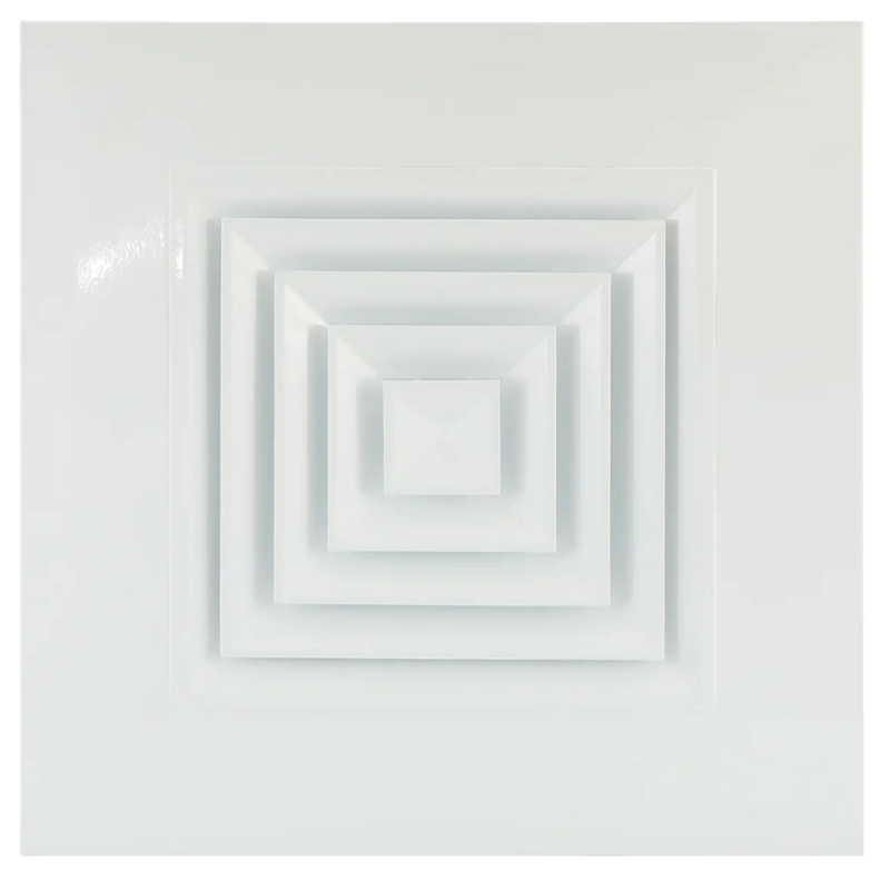 Diffuseur carré fixe 4 voies aluminium blanc plafond - AF704 - ALDES