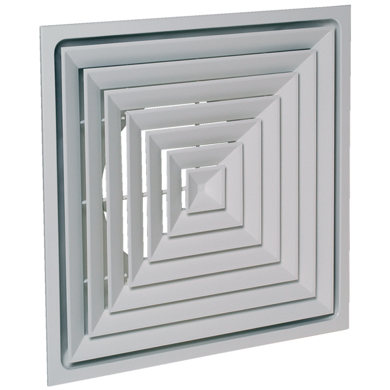 Diffuseur fixe et plenum pour dalle plafond 600x600 acier blanc- SF704R TP - ALDES
