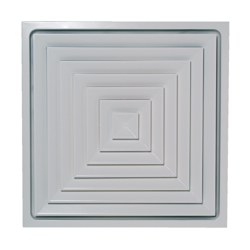Diffuseur fixe et plenum pour dalle plafond 600x600 acier blanc- SF704R TP - ALDES