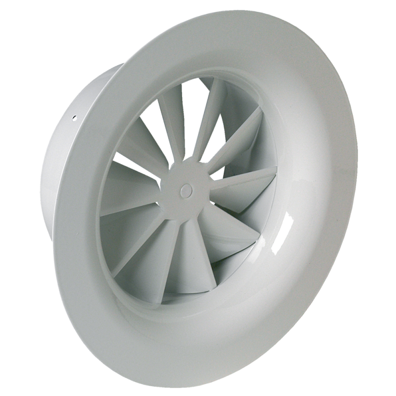 Diffuseur circulaire fixe à jet hélicoïdal pr plafond en acier blanc - SR861 - ALDES