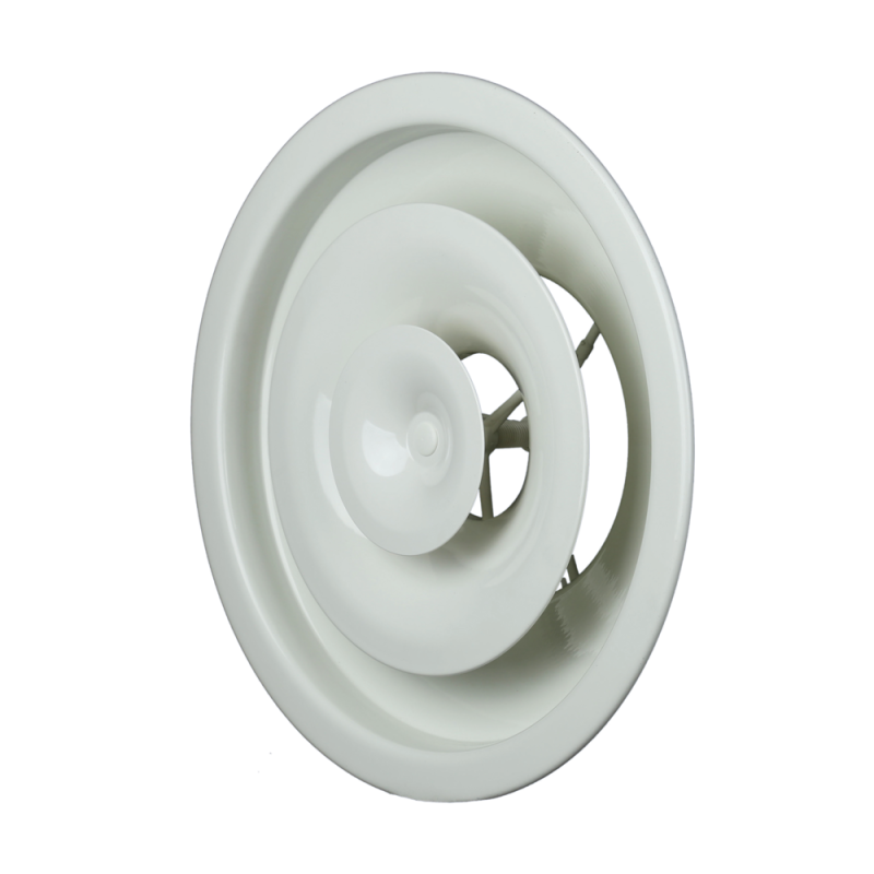 Diffuseur soufflage réglable circulaire acier blanc plafond ou conduit A842 - ALDES