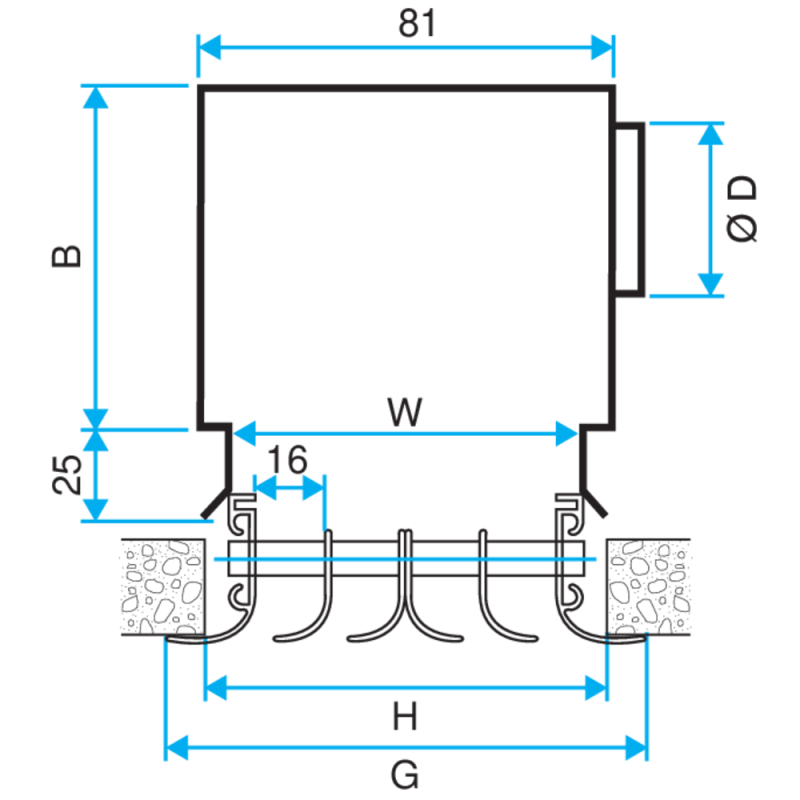 Diffuseur linéaire soufflage 2 fentes alu anodisé avec registre ALD622 900mm - ALDES - 11051759