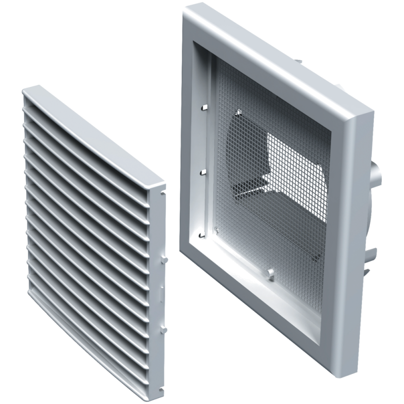Grille extérieure carrée GPA 186x186 mm plastique blanc - ALDES - 11001503