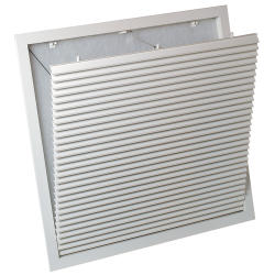 Grille reprise dalle de plafond 600x300 blanche ailettes inclinées filtre AG637 - ALDES - 11050682