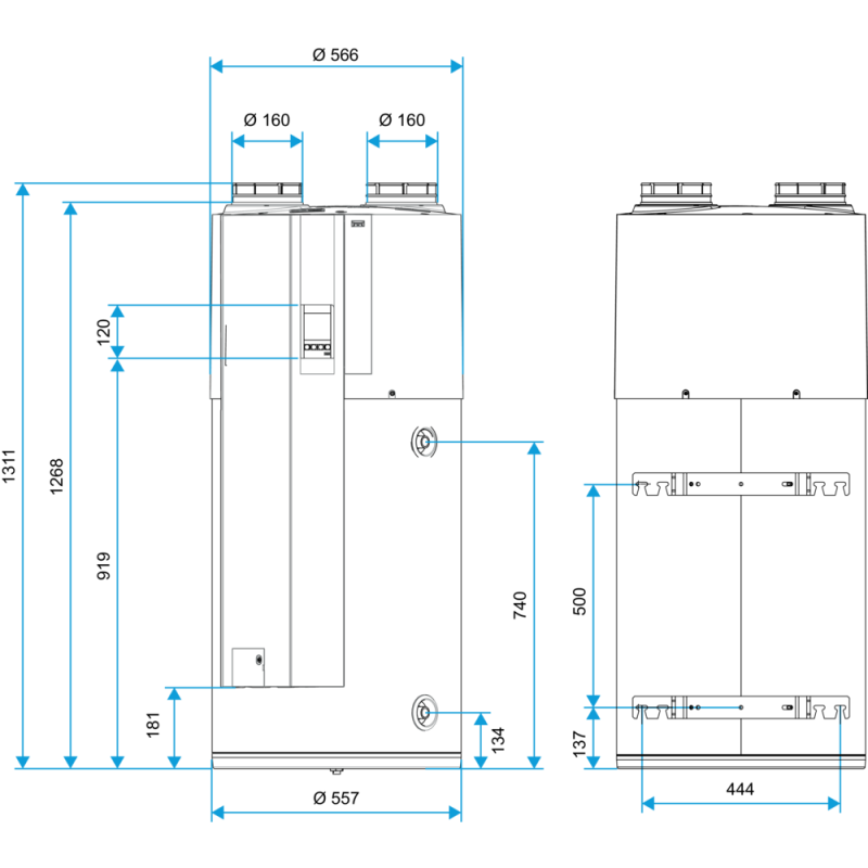 Chauffe-eau thermodynamique avec ventilateur intégré - T.Flow Nano - ALDES