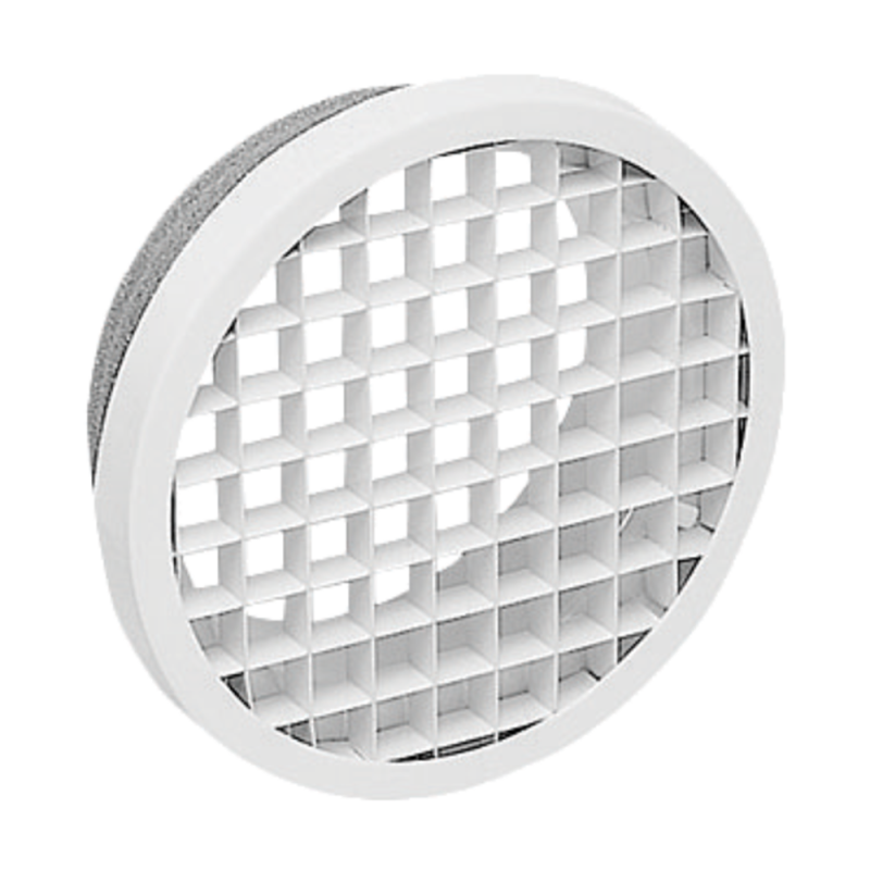 Bouche d'extraction murale ou plafond blanc RAL9003 30% en aluminium - BEM 780 - ALDES
