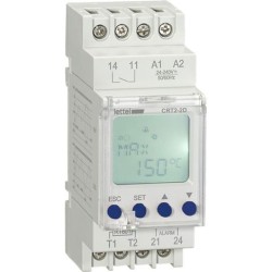 Thermostat digital modulaire mode chaud/froid à 1 pt de consigne. 1 NO/NF 16A. - LETTEL - CRT2-2D