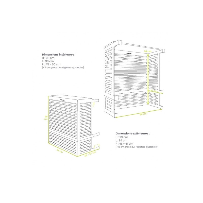 Cache unité extérieure en aluminium