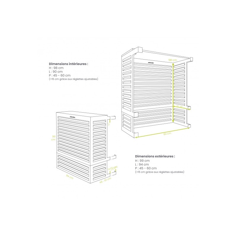 Cache unité extérieure en aluminium