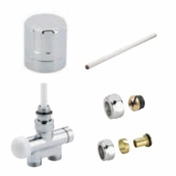 Kit de raccordement pour sèche-serviettes monotube manuelle chrome - ATLANTIC - 850325