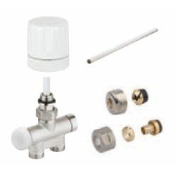 Kit de raccordement pour sèche-serviettes monotube manuelle blanc - ATLANTIC - 850326