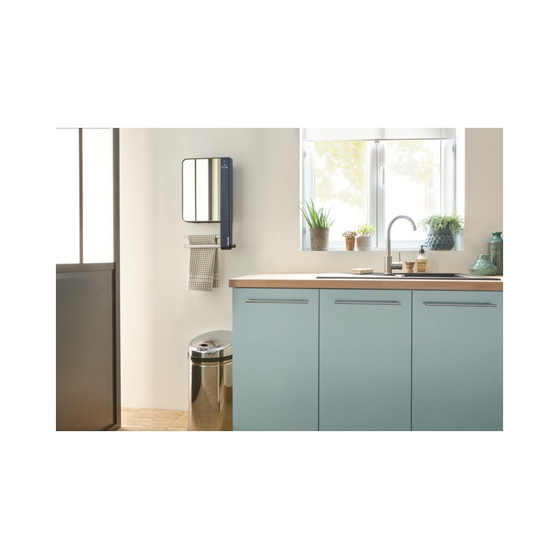 ATLANTIC - Sèche-serviettes soufflant&nbsp;Telia avec 2 barres et miroir anthracite 1800W - 720111