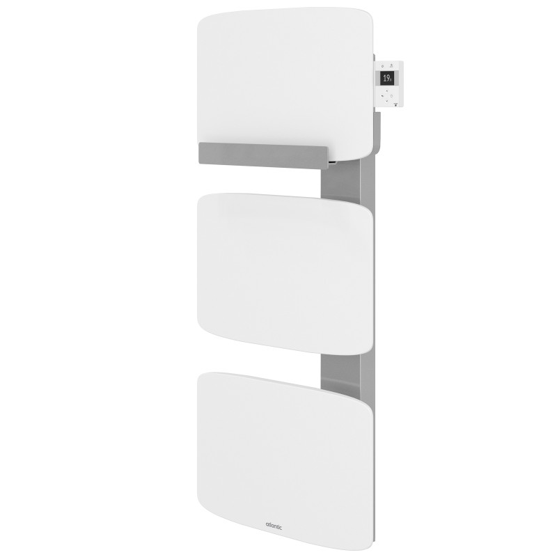 Radiateur sèche-serviettes connecté Amarilis mât à droite 650W blanc/gris - ATLANTIC - 862575