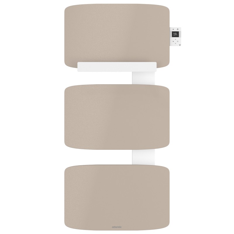Radiateur sèche-serviettes connecté Amarilis mât à droite 650W beige/blanc - ATLANTIC - 862577