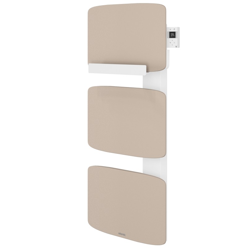 Radiateur sèche-serviettes connecté Amarilis mât à gauche 650W beige/blanc - ATLANTIC - 862580