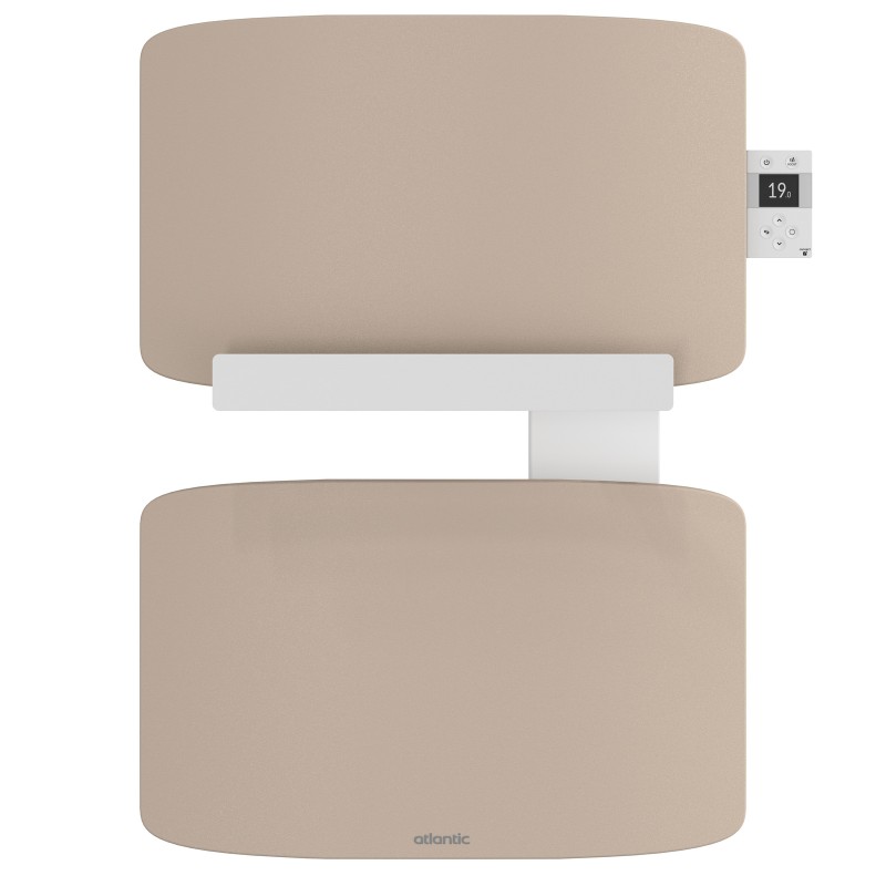 Radiateur sèche-serviettes connecté Amarilis mât à droite 430W beige/blanc - ATLANTIC - 862583