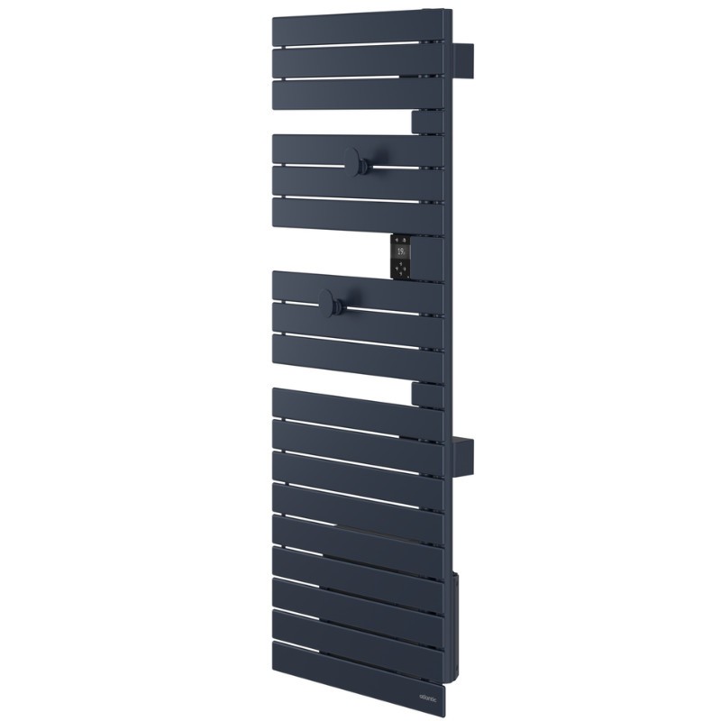 ATLANTIC - Sèche-serviettes connecté Nefertiti mât à gauche 500W bleu profond - 850024