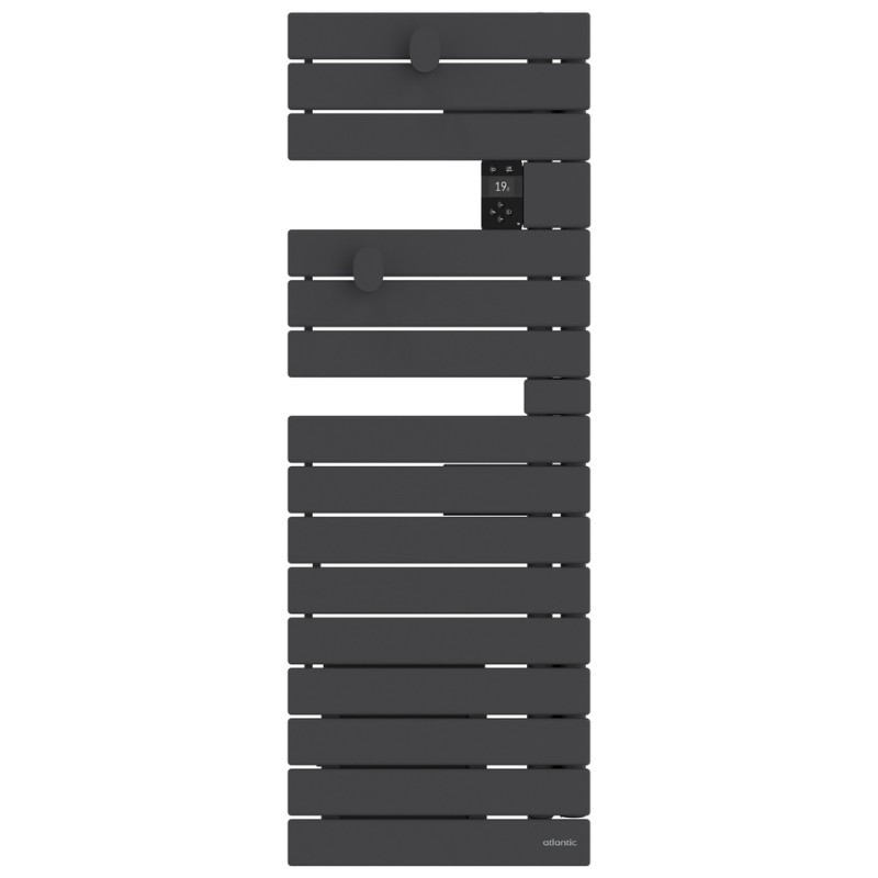 ATLANTIC - Sèche-serviettes connecté Nefertiti étroit mât gauche 600W anthracite - 850616
