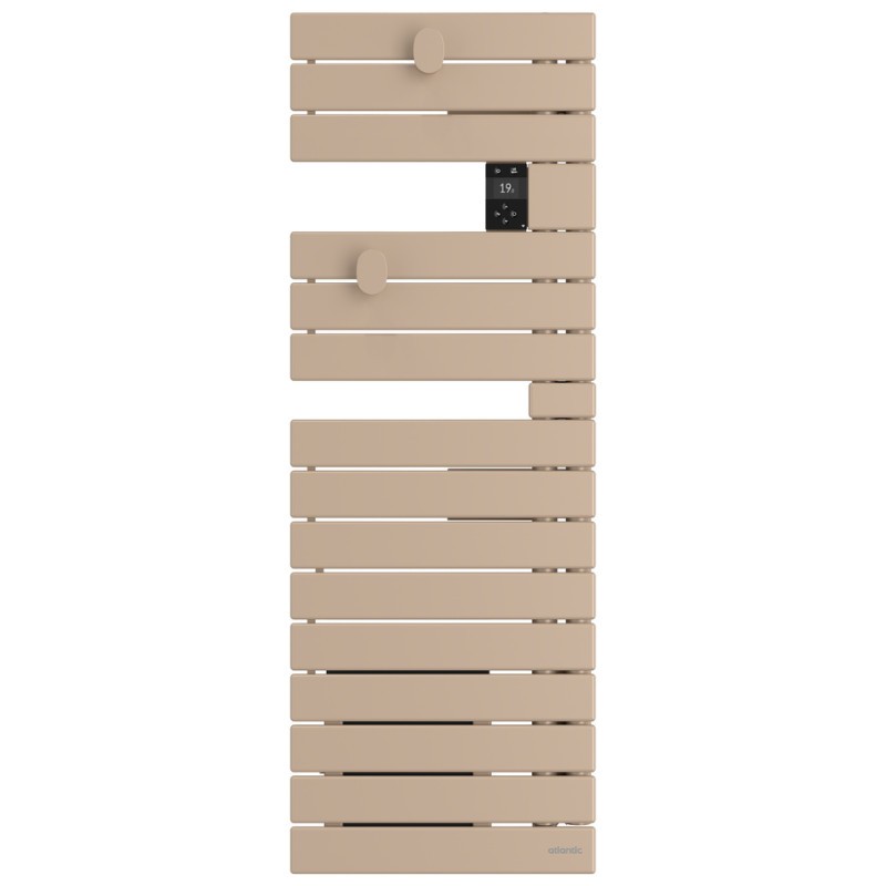 ATLANTIC - Sèche-serviettes connecté Nefertiti étroit mât gauche 600W beige - 850626