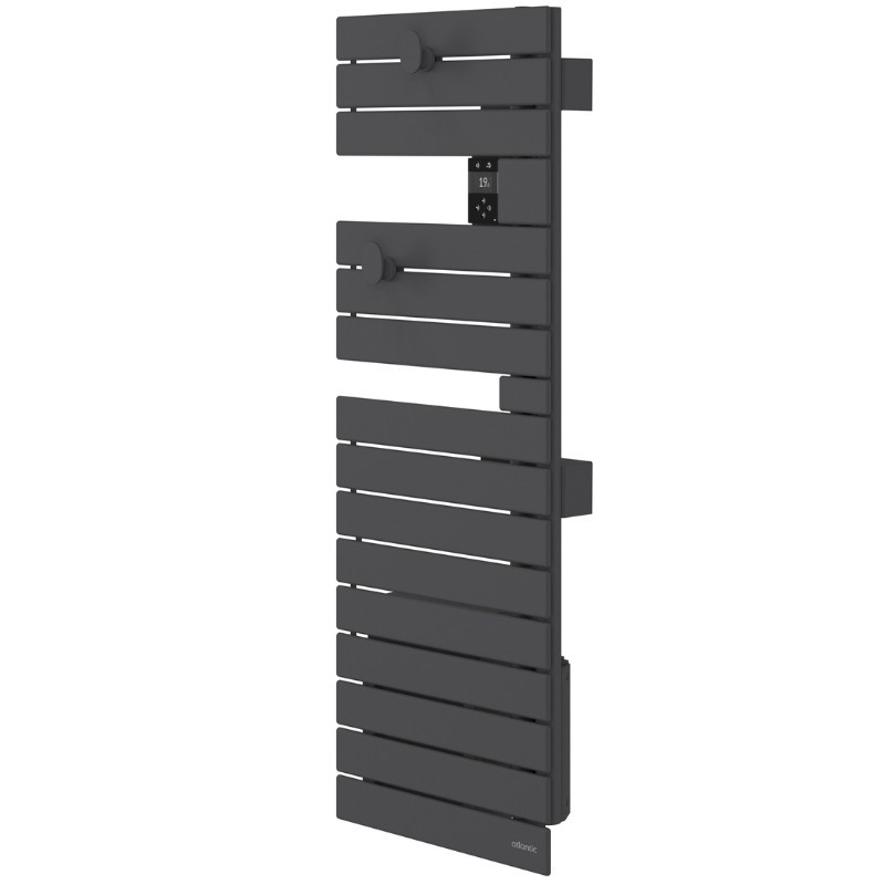 ATLANTIC - Sèche-serviettes connecté Nefertiti étroit mât gauche 500W anthracite - 850639
