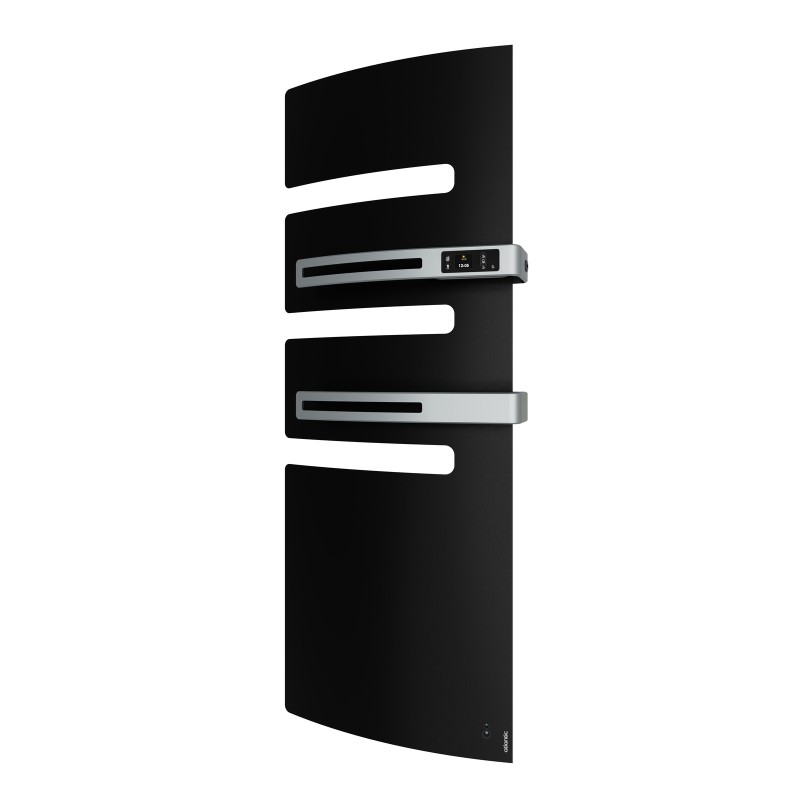 Sèche-serviettes connecté Serenis Premium mât à gauche 1750W noir - ATLANTIC - 850660