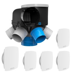 VMC simple flux auto intelligente Kit Autocosy iH 6 sanitaires (5 bouches line) - ATLANTIC - 412289
