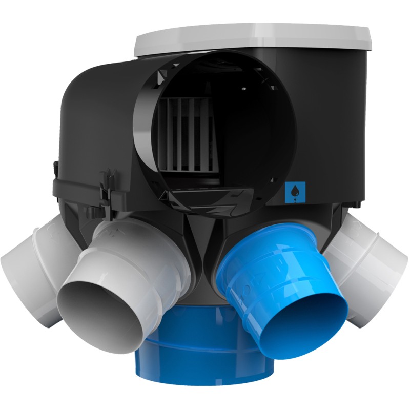 VMC simple flux auto intelligente Kit Autocosy iH 6 sanitaires (5 bouches line) - ATLANTIC - 412289