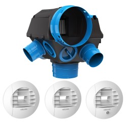 Kit VMC simple flux hygroréglable 6 sanitaires + 3 bouches Hygrocosy - ATLANTIC - 412292