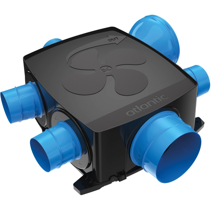 VMC simple flux hygroréglable plate 4 sanitaires Hygrocosy BC FLEX groupe seul - ATLANTIC - 412279