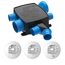 Kit VMC simple flux hygroréglable plate 6 sanitaires + 3 bouches Hygrocosy BC FLEX - ATLANTIC - 412278