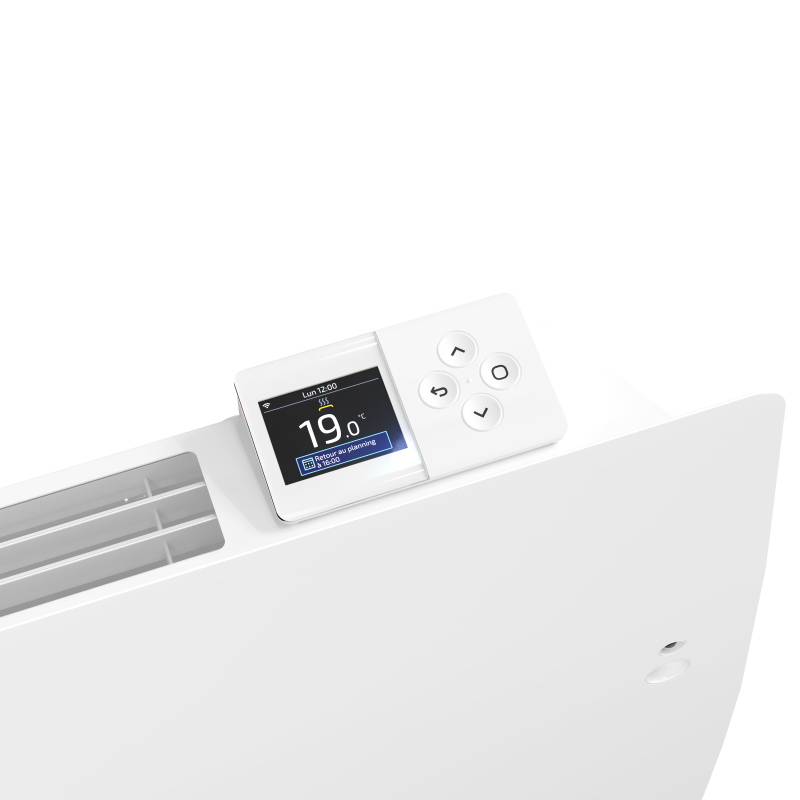 Radiateur connecté avec pilotage intelligent horizontal 1250W blanc carat AGILIA+ - ATLANTIC