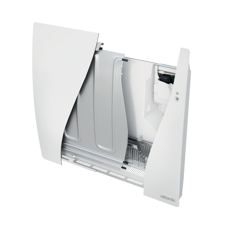 Radiateur connecté avec pilotage intelligent vertical étroit 1500W blanc carat AGILIA+ - ATLANTIC
