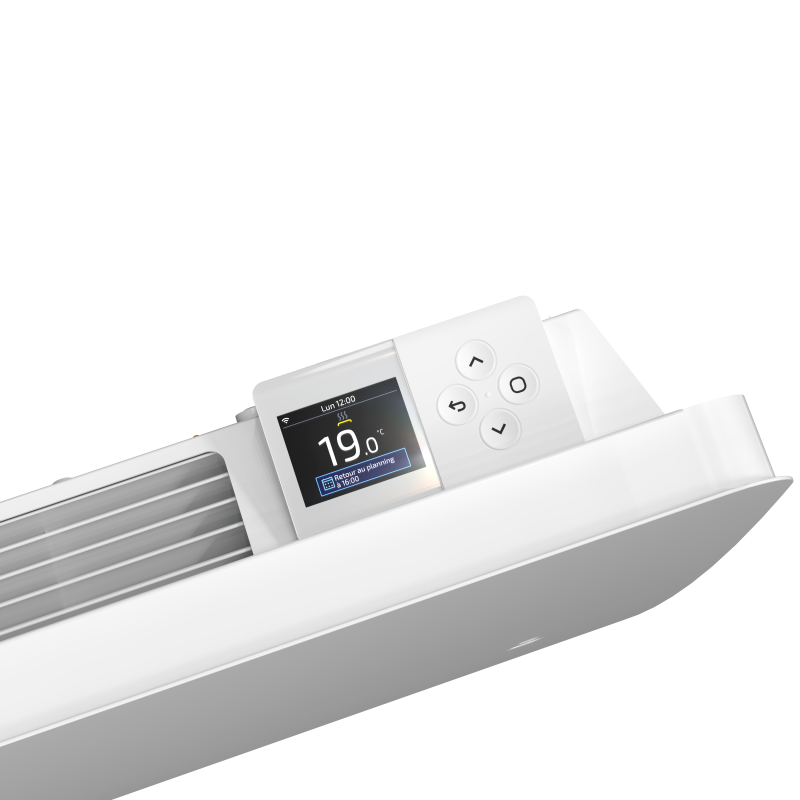 Radiateur connecté avec pilotage intelligent horizontal 1250W blanc carat NIRVANA+ - ATLANTIC