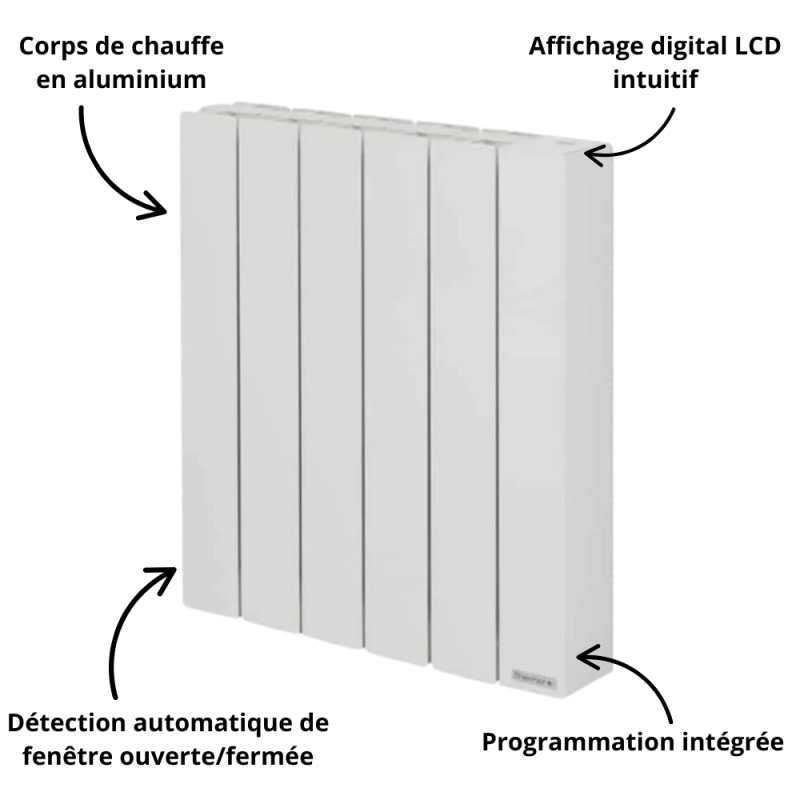 Pack 5 radiateurs électriques 1000 W Baléares 2 - THERMOR