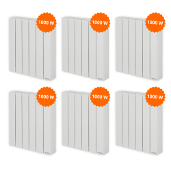 Pack 6 radiateurs électriques 1000 W Baléares 2 - THERMOR