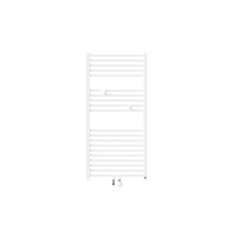 Sèche-serviettes eau chaude Riva 4 487W raccordement central blanc brillant - THERMOR - 471607