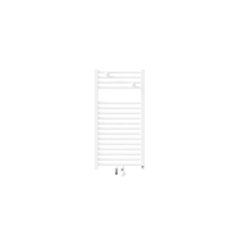 Sèche-serviettes eau chaude Riva 4 étroit 314W raccordement central blanc brillant - THERMOR - 471610