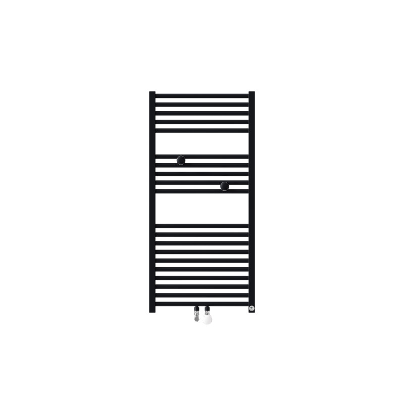 Sèche-serviettes eau chaude Riva 4 487W raccordement central noir - THERMOR - 471617