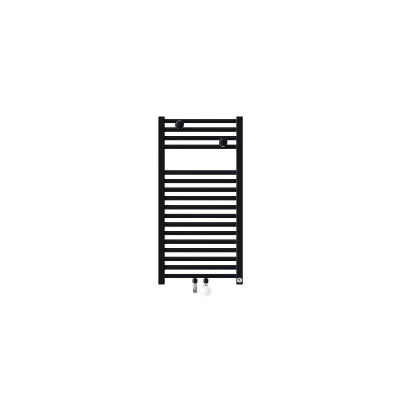 Sèche-serviettes eau chaude Riva 4 étroit 314W raccordement central noir - THERMOR - 471620