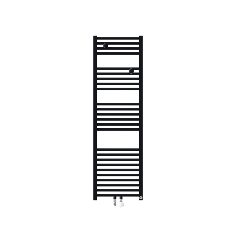 Sèche-serviettes eau chaude Riva 4 étroit 500W raccordement central noir - THERMOR - 471622