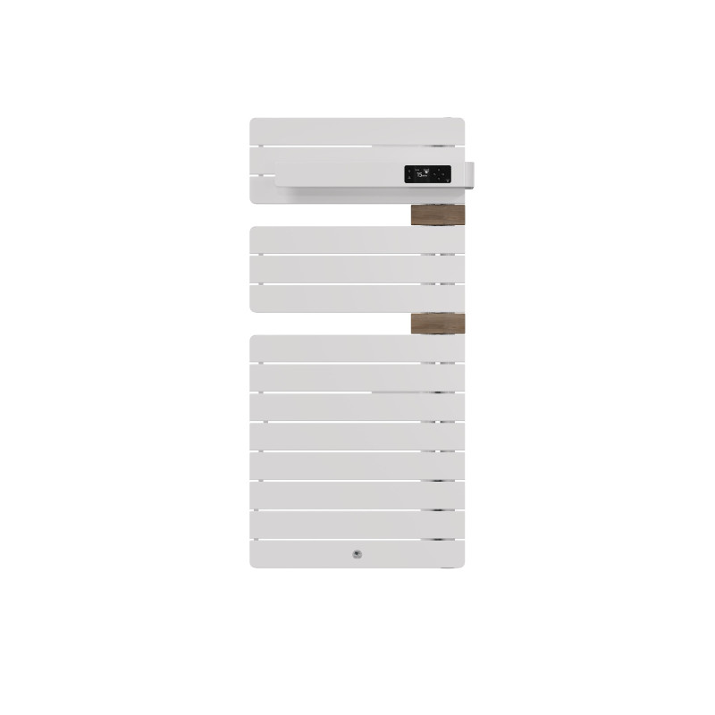THERMOR - Sèche-serviettes connecté Allure 4 500W Blanc brillant/Chêne Mat à droite - 483290