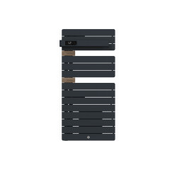 THERMOR - Sèche-serviettes connecté Allure 4 avec soufflerie 1500W Ardoise/Chêne Mat à gauche - 483326
