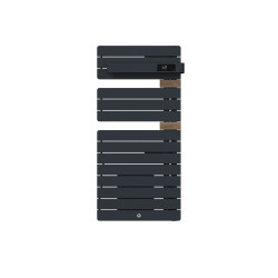 THERMOR - Sèche-serviettes connecté Allure 4 avec soufflerie 1500W Ardoise/Chêne Mat à droite - 483327