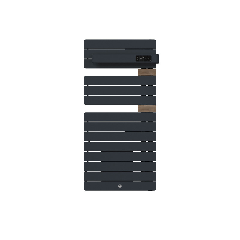 THERMOR - Sèche-serviettes connecté Allure 4 avec soufflerie 1500W Ardoise/Chêne Mat à droite - 483327