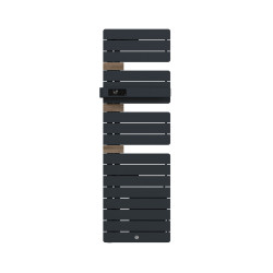 THERMOR - Sèche-serviettes connecté Allure 4 étroit avec soufflerie 1600W Ardoise/Chêne Mat à gauche - 483350
