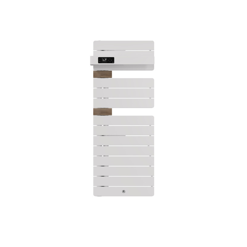 THERMOR - Sèche-serviettes connecté Allure 4 étroit 500W Blanc brillant/Chêne Mat à gauche - 483358