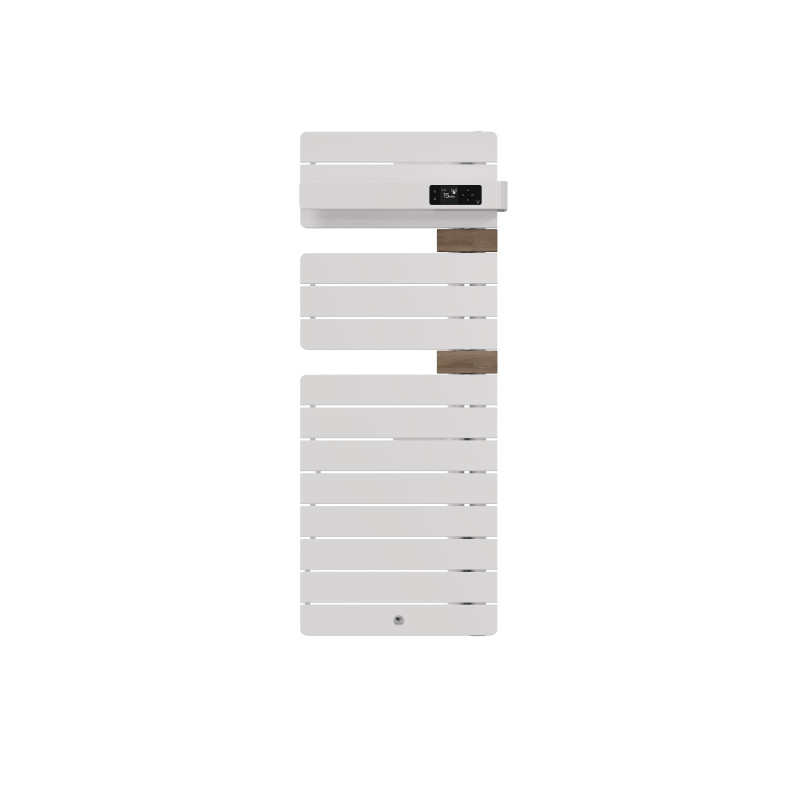 THERMOR - Sèche-serviettes connecté Allure 4 étroit 500W Blanc brillant/Chêne Mat à droite - 483359